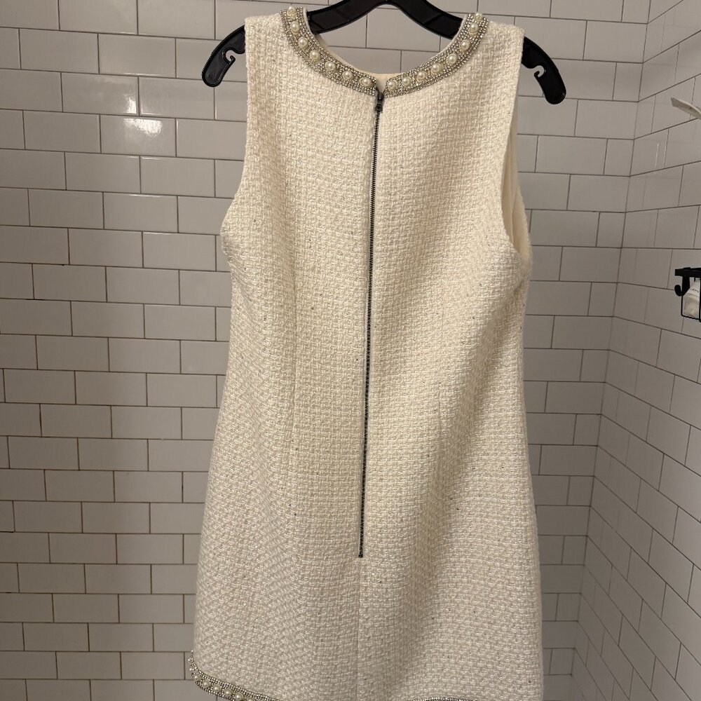 Alice & Olivia Coley Mini Dress, Off White, NWT, Size 14 - Picture 15 of 15